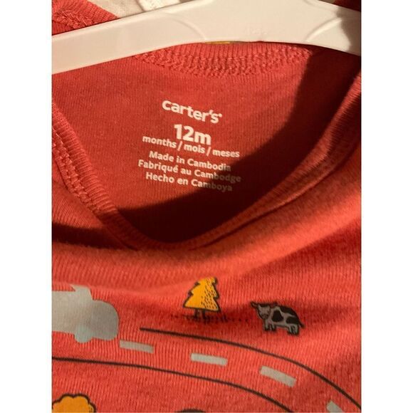 Carter's Boys 12 Month 5-Pack Short-Sleeve Truck Design Bodysuits - Picture 7 of 13